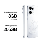 Oppo Reno16 F 5G 256GB AMOLED 6.57 50MP blanco frontal oblicuo
