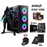 PC Gamer Ryzen 7 5700G 16GB SSD 500GB case 500W frontal