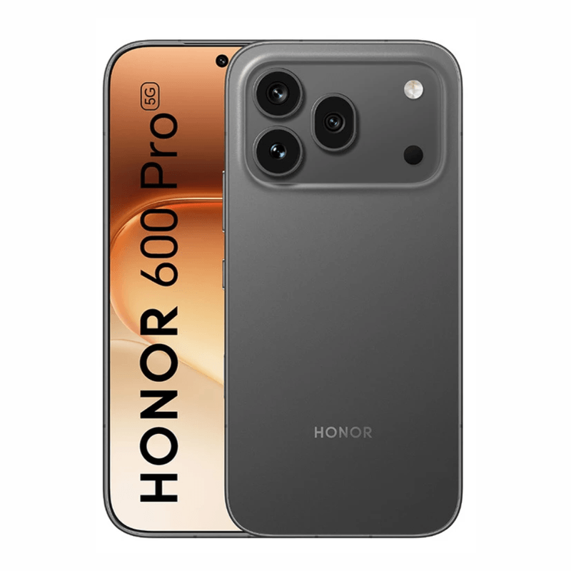 Celular Honor 600 Pro 512GB 12GB RAM 200MP AMOLED negro frontal