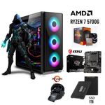 PC Gamer Ryzen 7 5700G 16GB SSD 1TB case 500W frontal