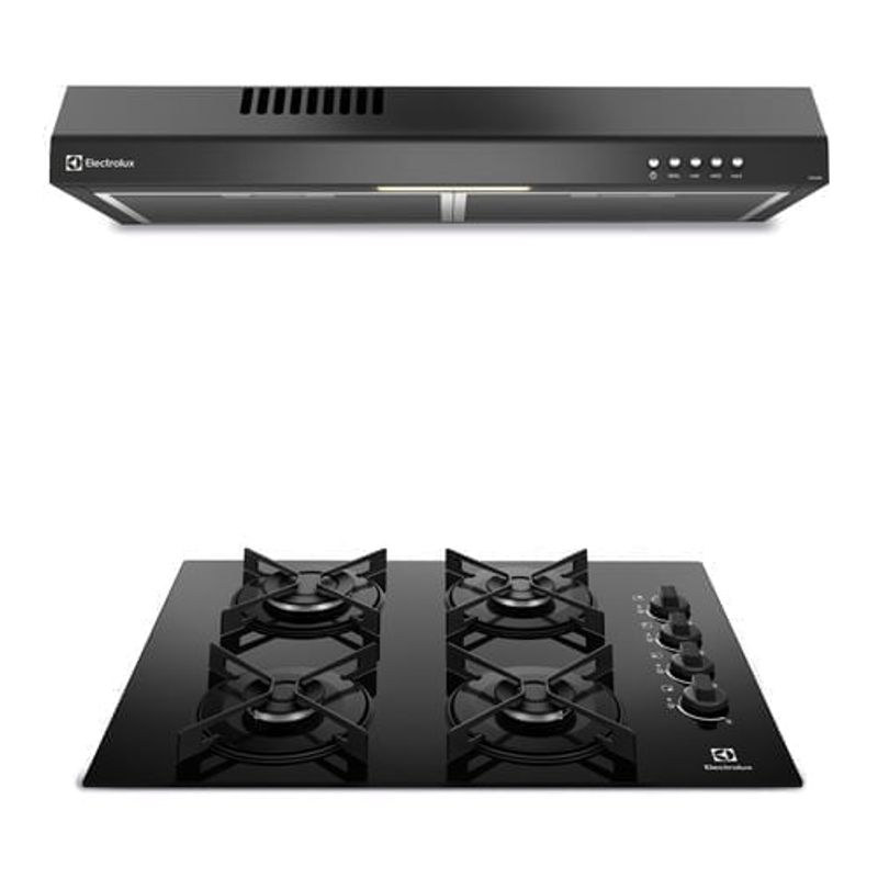 Combo Electrolux KE4GR + DE6SB 60 cm gas campana frontal