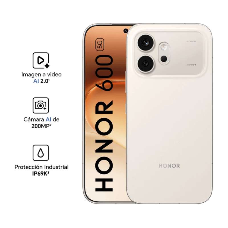 Celular Honor 600 512GB 8GB RAM dorado características