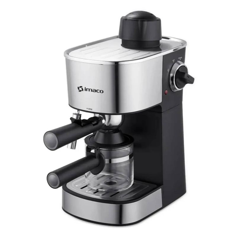 Cafetera espresso Imaco IECM3503 3.5 bares negro frontal oblicuo