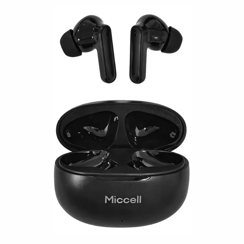 Audífonos Miccell BH204 TWS Bluetooth 5.4 30 h negro frontal