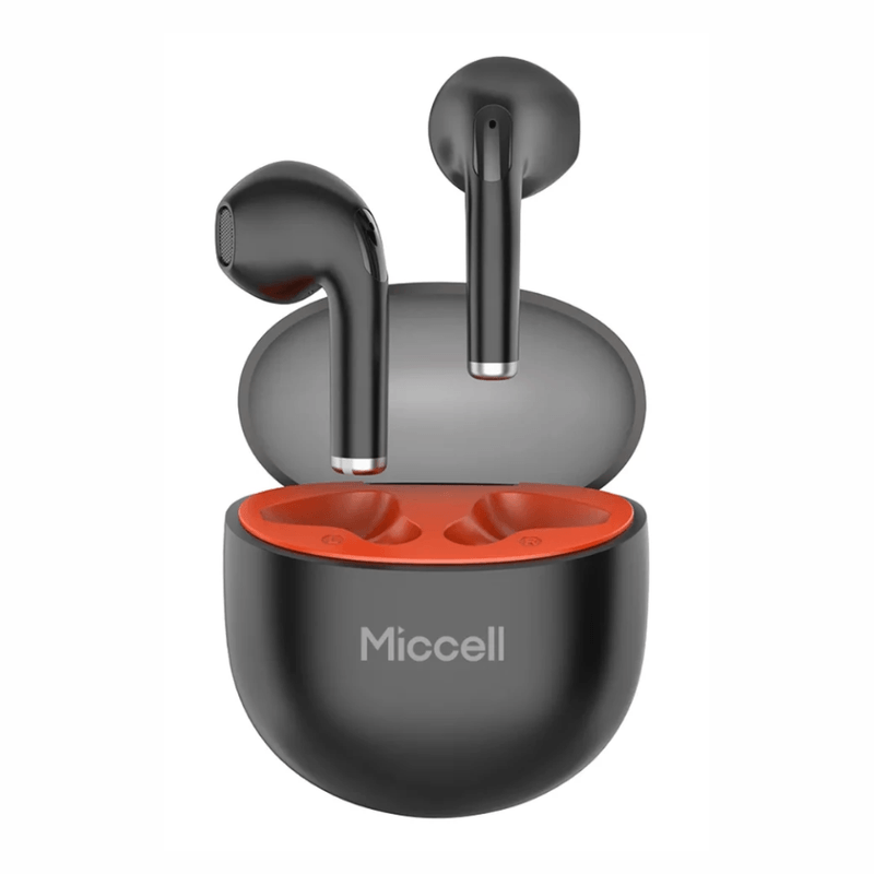 Audífonos Miccell BH12 TWS Bluetooth 5.4 30 h negro frontal