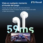 Audífonos Miccell BH12 TWS Bluetooth 5.4 30 h negro driver de 12 mm