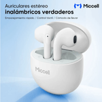 Audífonos Miccell BH12 TWS Bluetooth 5.4 30 h negro estuche de carga