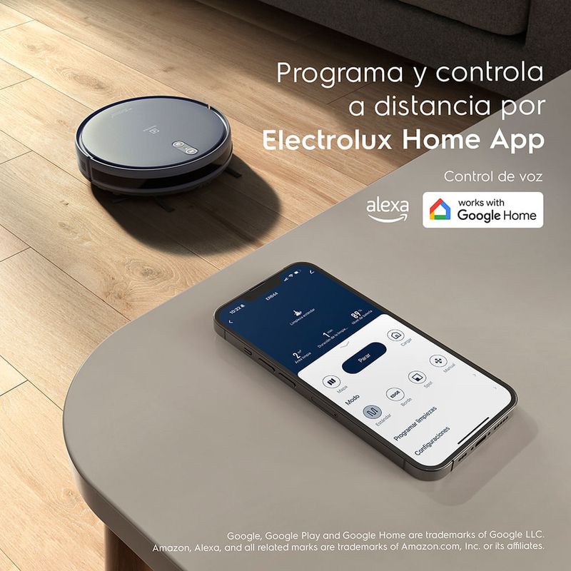 Aspiradora robot Electrolux ERB44 3 en 1 Wi-Fi HEPA autonomía