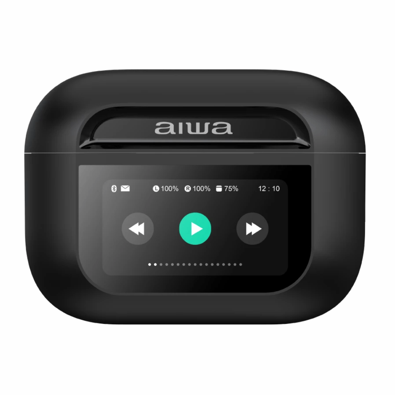 Audífonos AIWA AWTWSGPROB ANC Bluetooth 5.3 IPX4 negro estuche de carga