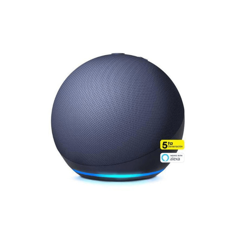 Amazon Echo Dot 5 Alexa Wi-Fi Bluetooth azul frontal características lateral