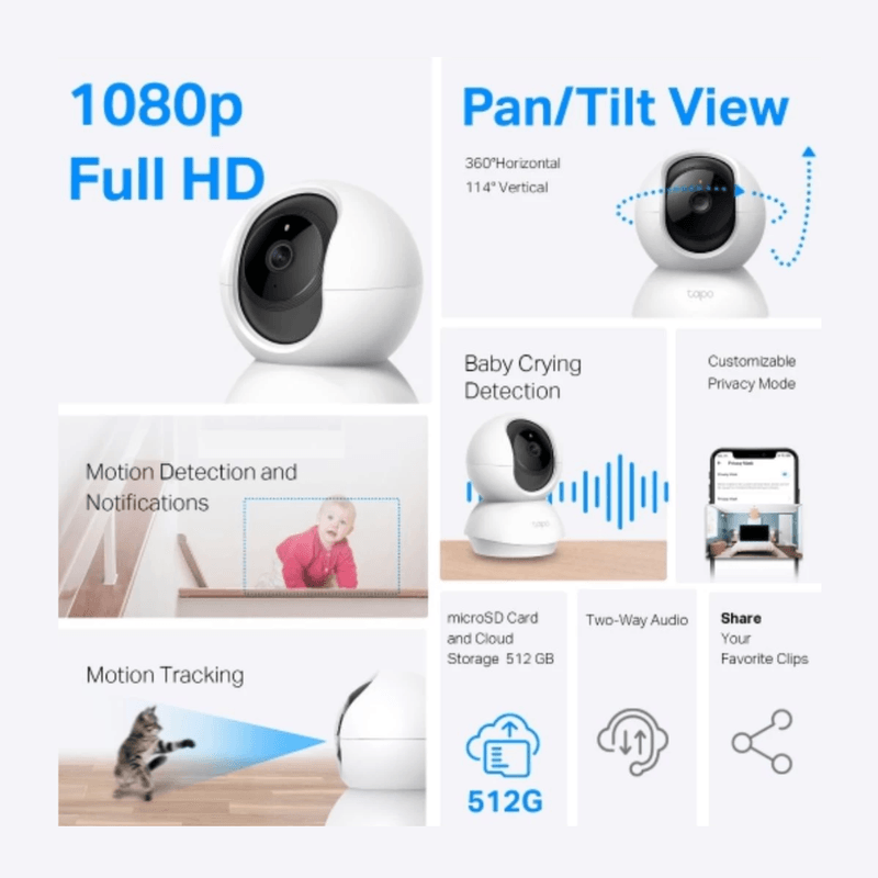 Kit TP-Link Tapo C200, L530E, P105 cámara 1080p Wi-Fi audio bidireccional