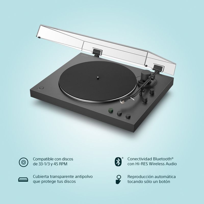 Tocadiscos Sony PS-LX3BT Bluetooth automático frontal oblicuo