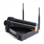 Pack 2 micrófonos Baretone WM-180H UHF cardioide 60 m negro lateral