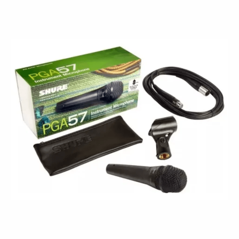 Micrófono Shure PGA57-XLR cardioide XLR 70 Hz-15 kHz negro contenido de caja