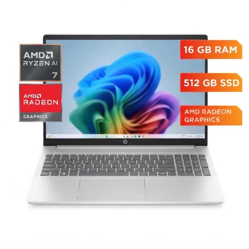 Laptop HP OmniBook 5 16 Ryzen AI 7 16GB RAM 512GB SSD plateado especificaciones