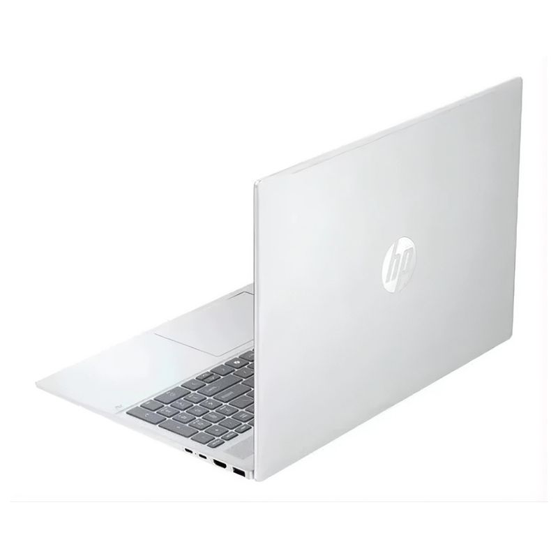 Laptop HP OmniBook 5 16 Ryzen AI 7 16GB RAM 512GB SSD plateado dorsal oblicuo