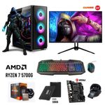 PC Gamer Ryzen 7 5700G 16GB SSD 500GB monitor 24" Full HD