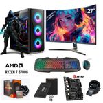 PC Gamer Ryzen 7 5700G 16GB SSD 1TB monitor 27 Full HD frontal