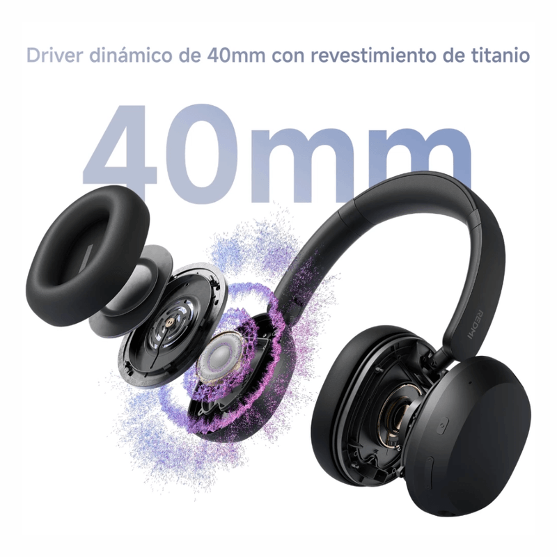 Audífonos Redmi Headphones Neo ANC 72 h Hi-Res negro driver 40 mm
