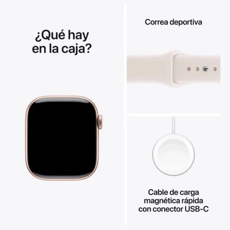 Apple Watch Series 11 42 mm OLED LTPO3 24 h Gold Rose contenido de caja
