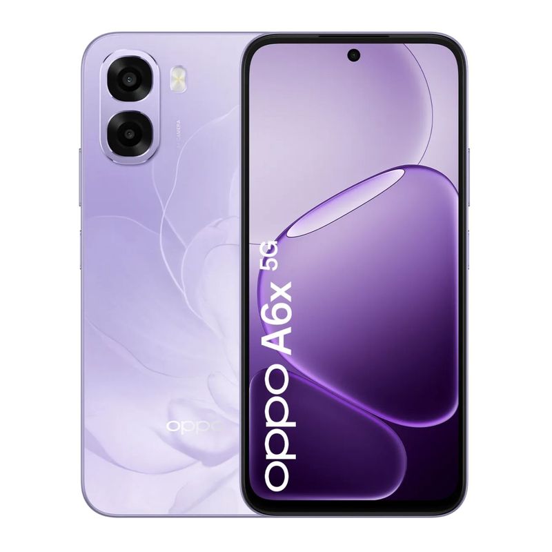 Celular Oppo A6x 5G 256GB 4GB RAM violeta frontal