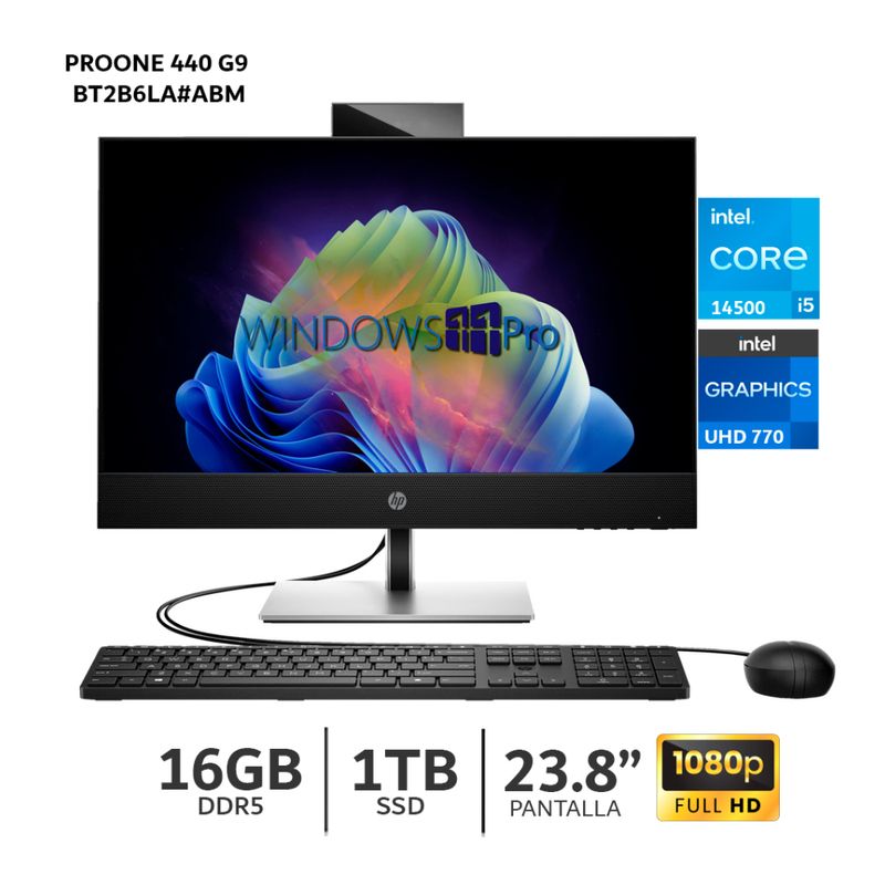 All-in-One HP ProOne 440 G9 i5 16GB RAM 1TB SSD negro especificaciones