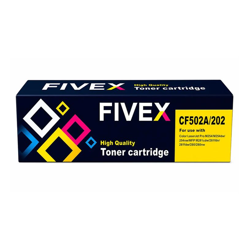 image-195Kit de 4 Tóner Fivex 202A para M254DW, M254DN y M281FDW DIAGONAL