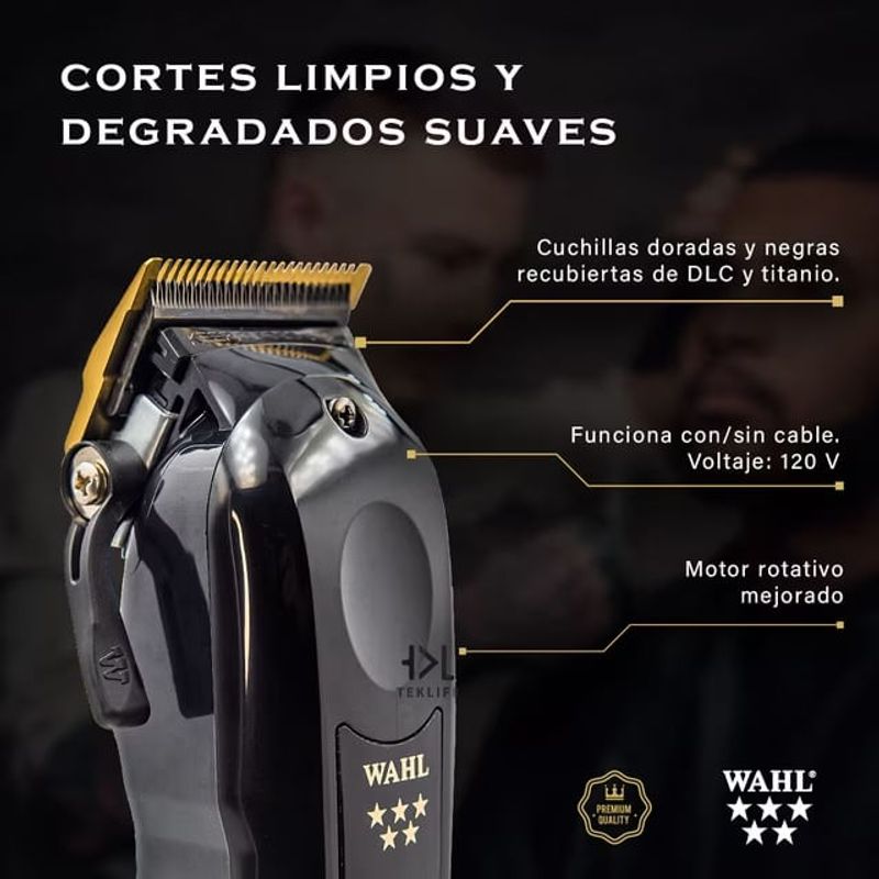 Combo Wahl Professional Magic Clip + Detailer Li Black Gold beneficios