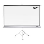 Ecran Evox Portátil 100” con Trípode 16:9 blanco frontal