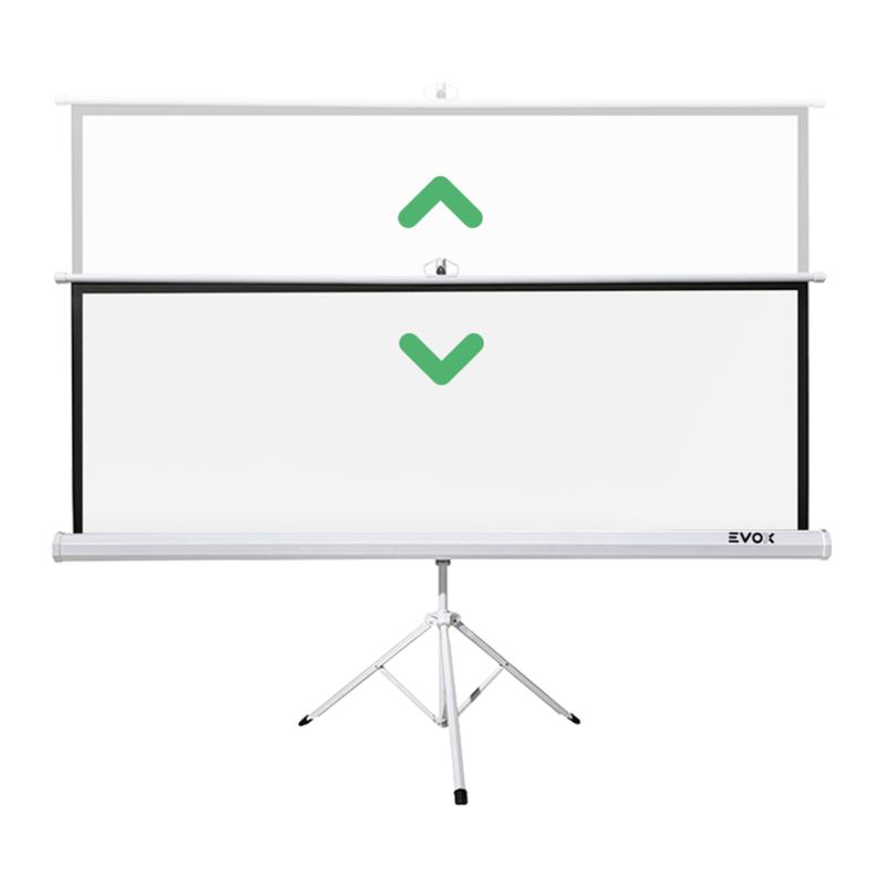 Ecran Evox Portátil 84 pulgadas con trípode 16:9 Blanco frontal