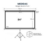 Ecran Evox Portátil 84 pulgadas con trípode 16:9 Blanco medidas