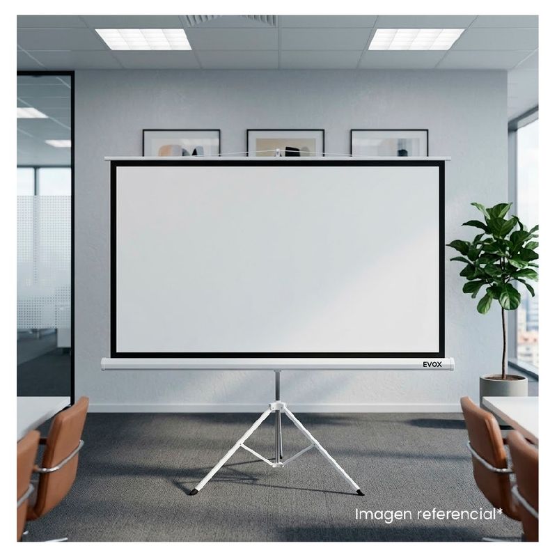 Ecran Evox Portátil 84 pulgadas con trípode 16:9 Blanco ambiente