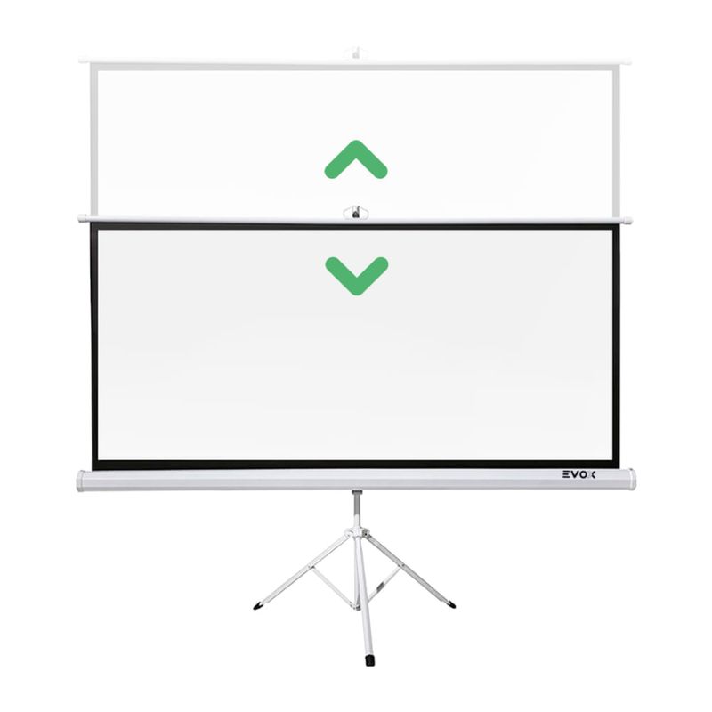 Ecran Evox 120” Fibra de Vidrio Trípode 4:3 blanco frontal