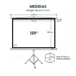 Ecran Evox 120” Fibra de Vidrio Trípode 4:3 blanco medidas