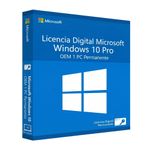 Licencia Microsoft Windows 10 Pro OEM 1 PC Permanente