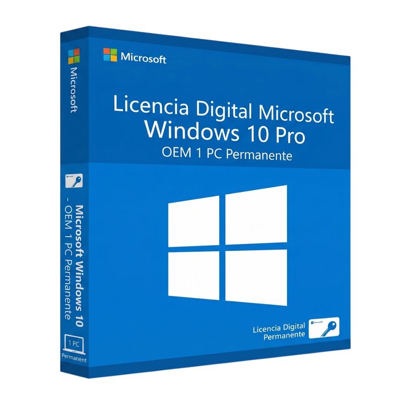 Licencia Microsoft Windows 10 Pro OEM 1 PC Permanente