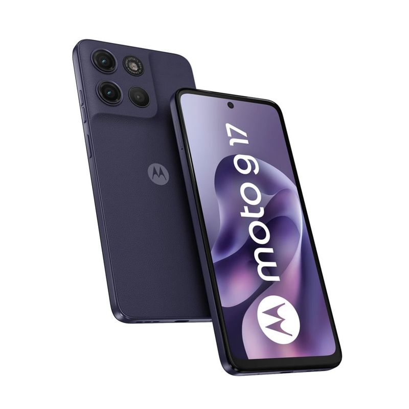 Celular Motorola G17 4G 256GB 4GB RAM cámara 50 MP 5200 mAh frontal oblicuo