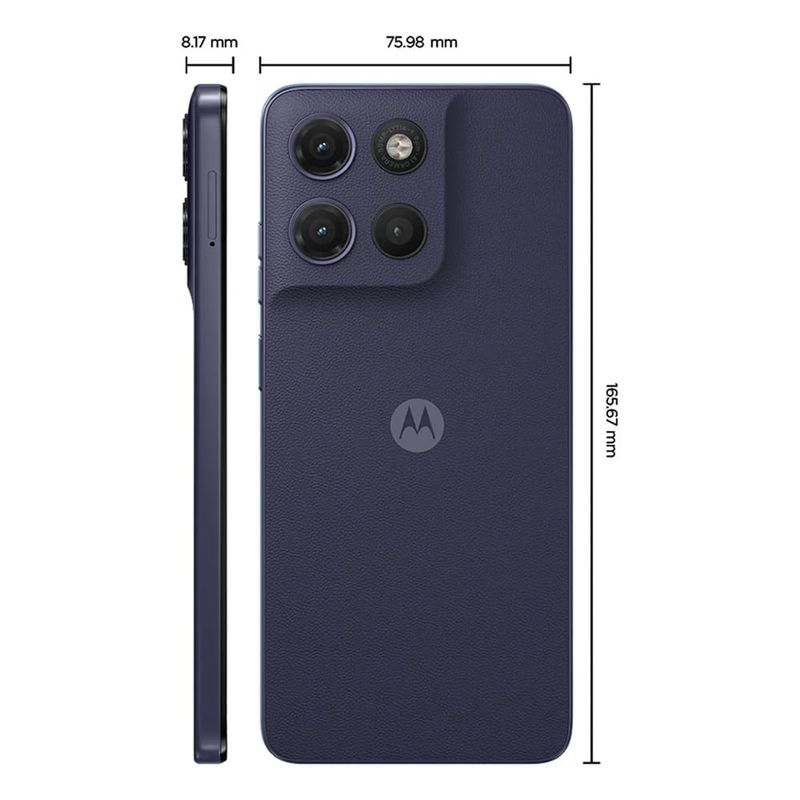 Celular Motorola G17 4G 256GB 4GB RAM cámara 50 MP 5200 mAh dorsal medidas