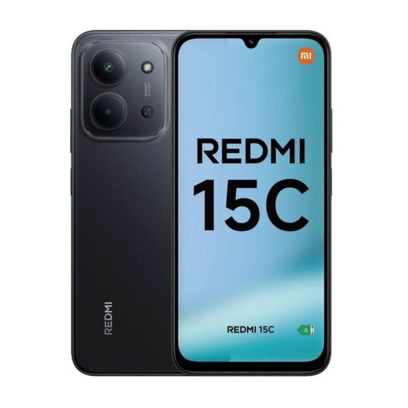 Celular Xiaomi Redmi 15C 4G 256GB 4GB RAM cámara 50 MP negro frontal