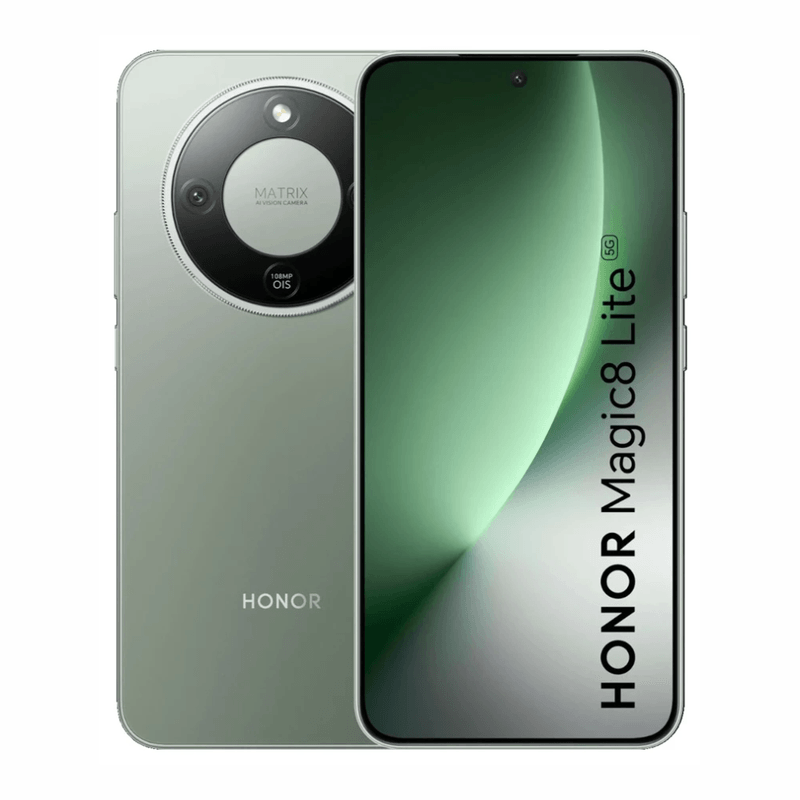 Celular Honor Magic 8 Lite 512GB 8GB RAM 5G AMOLED verde frontal