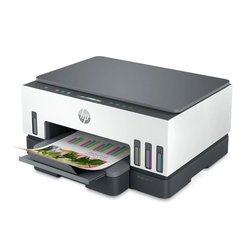 Impresora HP Smart Tank 720 multifuncional Wi-Fi dúplex frontal oblicuo
