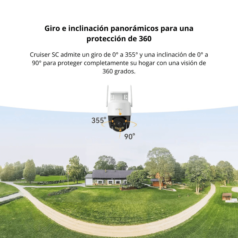Cámara IMOU Cruiser SC 5MP 3K Wi-Fi 360° IP66 y SD 64GB movimiento Pan Tilt