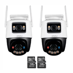 Kit 2 cámaras Imou Cruiser Dual 10MP 360° IP66 y 2 SD 128GB frontal