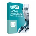 Licencia ESET NOD32 Antivirus 3 Dispositivos 1 Año frontal oblicuo