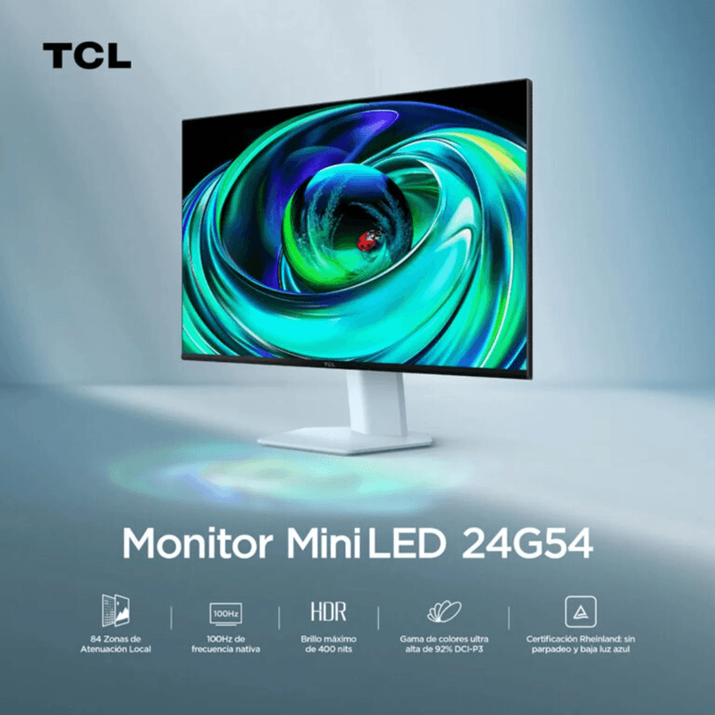 Monitor TCL 24G54 23.8 VA Mini LED FHD 100Hz 5ms blanco