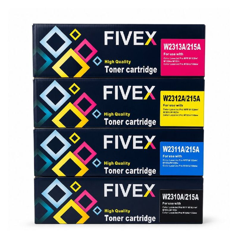 Kit de tóner Fivex 215A CMYK para HP M155a M182nw M183fw frontal