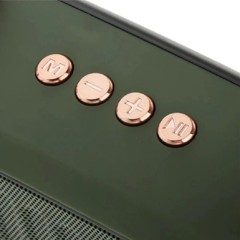 Parlante Oppo BS-32D bluetooth verde hasta 10 horas reproducción verde vista botones