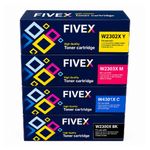 Kit de tóner Fivex 230X CMYK con chip para HP 4203 y 4303 frontal