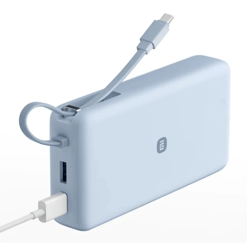 Power bank Xiaomi PB200DPW 20000 mAh 67 W cable USB-C azul lateral