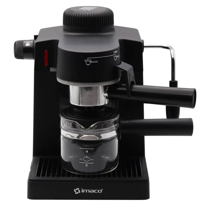 Cafetera Imaco IECM5B espresso 5 bares 4 tazas 670 W negra frontal